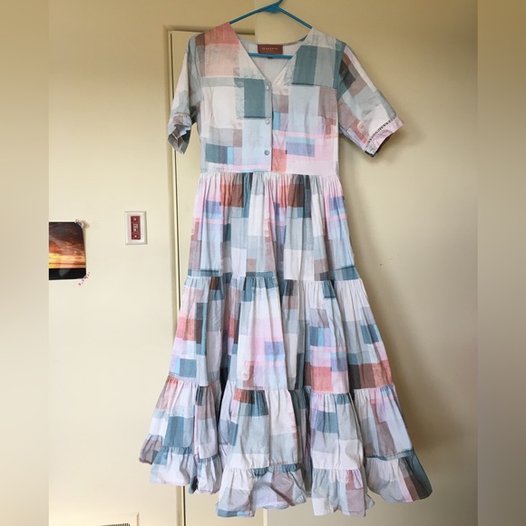 ❣️sold❣️Jessakae Saddlebrook Cotton Dress Medium Side zip Cottagecore - Picture 3 of 8